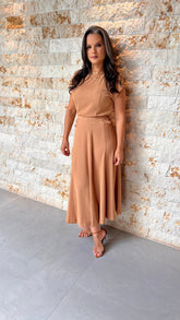Conjunto Saia Blusa Midi - Caramelo 5582